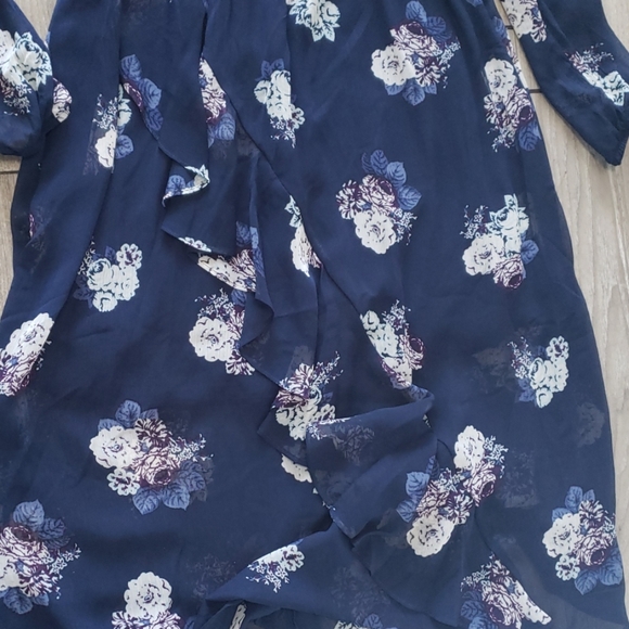 Long Blue xhilaration long sleeve DRESS - Picture 3 of 8